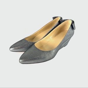 Talbots pewter wedge heels size 10.5